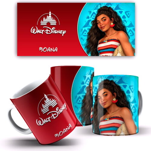 Caneca E Almofada Disney Princesa Moderna Moana+ Caixa