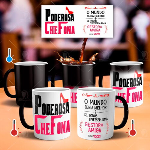 Caneca E Almofada Mágica Poderosa Chefona + Caixinha