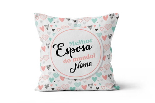Caneca e Almofada Melhor Esposa do Mundo com Nome