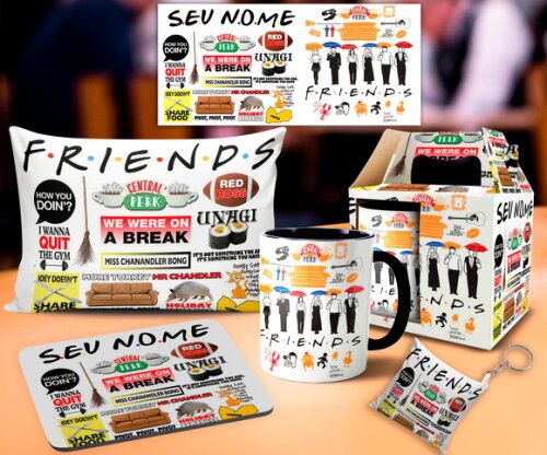 Caneca E Almofada Personalizada Seriado Friends C/nome + Cx