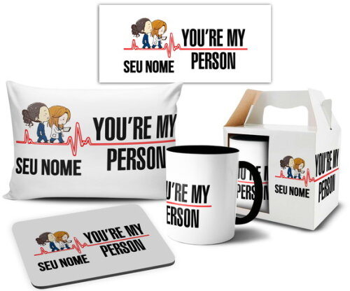 Caneca E Almofada Personalizada Série Greys Anatomy Com Nome