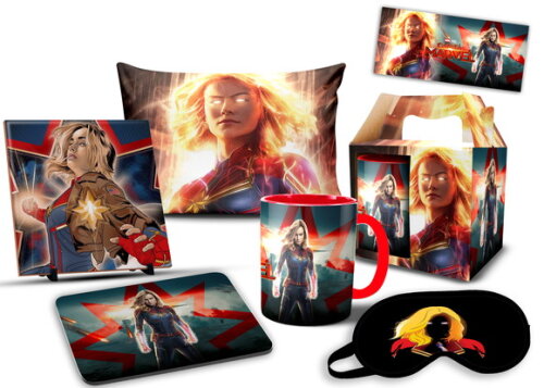 Caneca E Almofada Vingadores Capitã Marvel + Super Kit