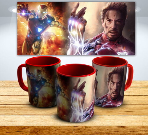 Caneca E Almofada Vingadores Homem De Ferro + Kit Caixinha