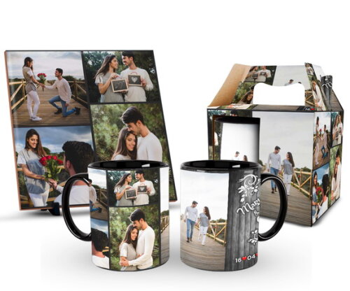 Caneca e Azulejo Personalizada Presente de Namorados, Noivos