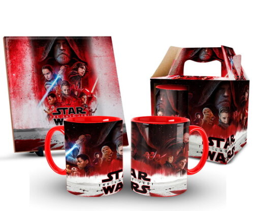 Caneca e Azulejo Personalizado Star Wars Último Jedi + Cx!!!