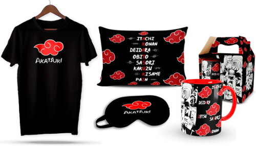 Caneca e Camiseta + Kit Akatsuki Naruto - Mod 004