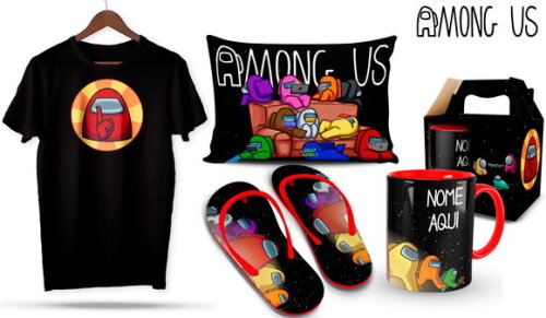 Caneca e Camiseta + Kit Among Us - Mod 001