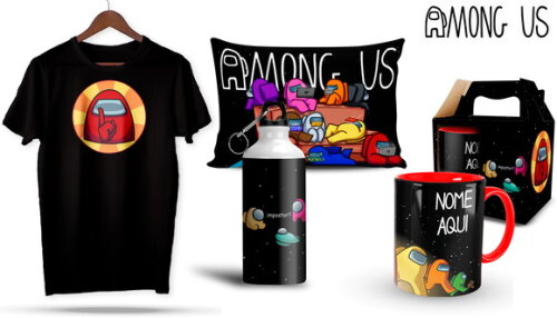 Caneca e Camiseta + Kit Among Us - Mod 003