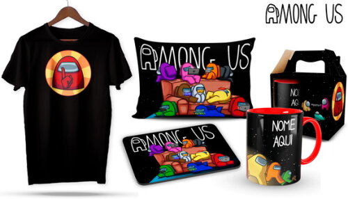Caneca e Camiseta + Kit Among Us - Mod 005