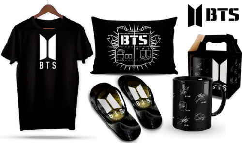 Caneca e Camiseta + Kit Bts K-pop - Mod 001
