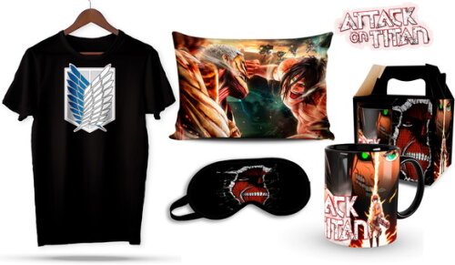 Caneca e Camiseta + Kit Shingeki no Kyojin - Mod01