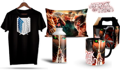 Caneca e Camiseta + Kit Shingeki no Kyojin - Mod04