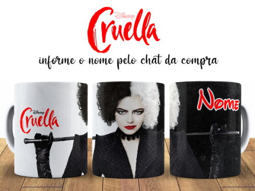 Caneca Filme Cruella com Nome - Mod 006