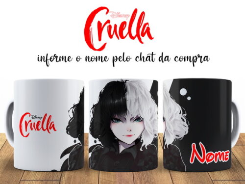 Caneca Filme Cruella com Nome - Mod 005