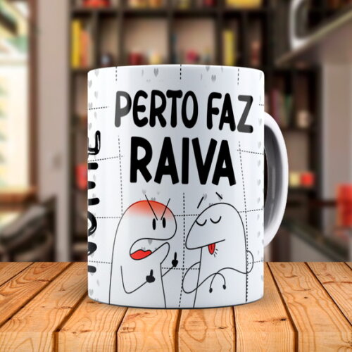 Caneca Flork Namorados Longe Faz Falta com Nome
