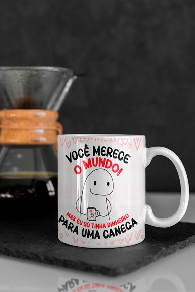 Caneca Flork Namorados Você Merece com Nome Personalizado