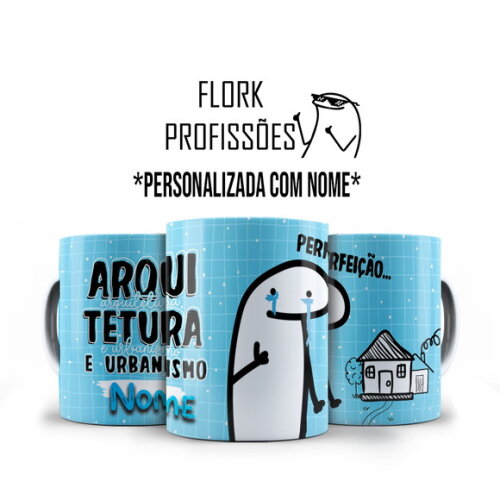 Caneca Flork Profissão Arquitetura e Urbanismo com Nome