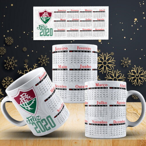 Caneca Fluminense Feliz Ano Novo Calendário 2020