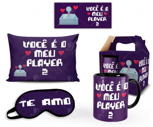 Caneca Game + Kit Presente de Namoro Casal Noivos - Mod 002