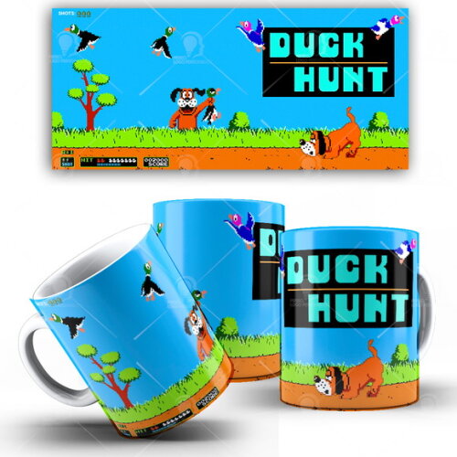 Caneca Game Duck Hunt Nintendo Arcade + Caixinha presente