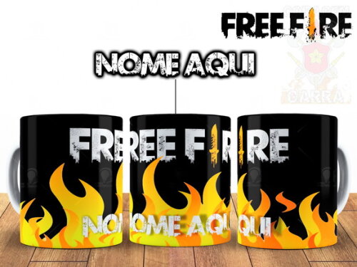 Caneca Game Free Fire com Nome Personalizado