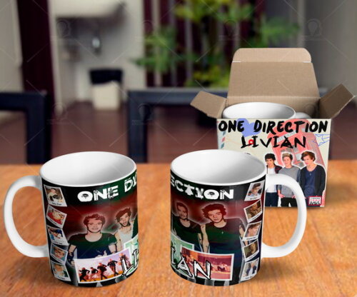 Caneca Grupo One Direction com Nome + Caixinha