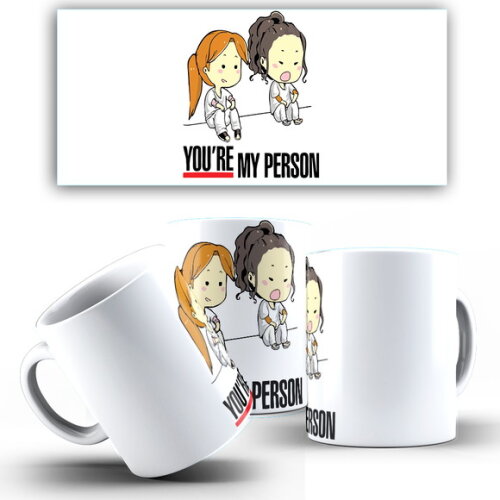Caneca Greys Anatomy série + Caixinha Mod 001