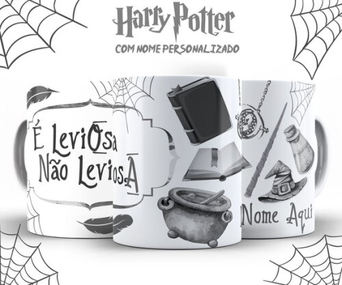 Caneca Harry Potter É Leviosa Não Leviosá com Nome
