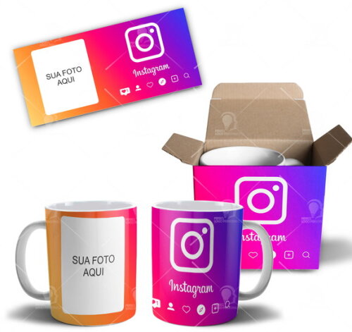 Caneca instagram personalizada com Foto + Caixinha