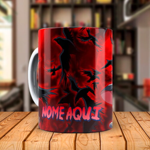 Caneca Itachi Uchiha + Kit com Nome Personalizado