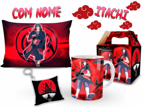 Caneca Itachi Uchiha + Kit com Nome Personalizado