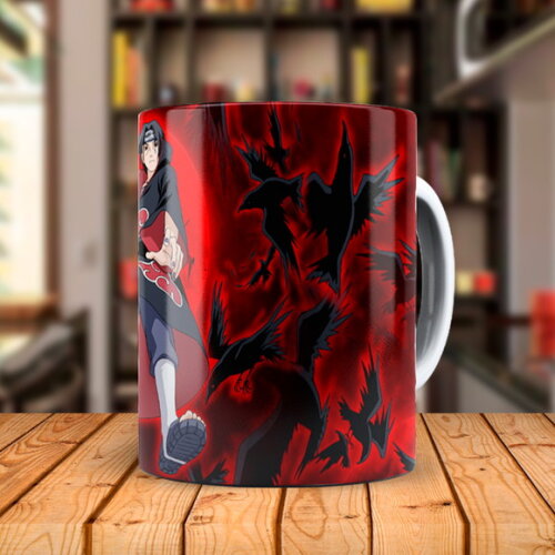 Caneca Itachi Uchiha + Kit com Nome Personalizado
