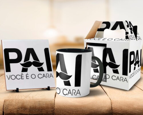Caneca KIT Personalizada DIa dos Pais Presente + Caixinha #1