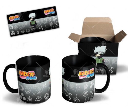 Caneca Kakashi Hatake Anime Naruto + Caixinha - Mod 002