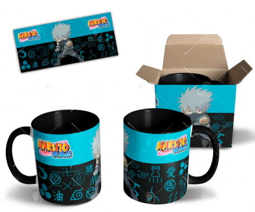 Caneca Kakashi Hatake Anime Naruto + Caixinha - Mod 001
