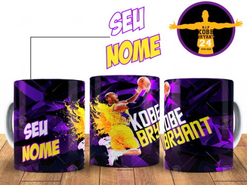 Caneca Kobe Bryant Lakers Personalize com seu Nome
