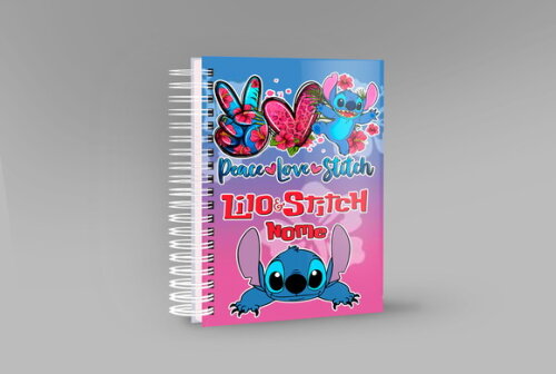 Caneca Lilo Stitch+ Kit Agenda com Nome Personalizado