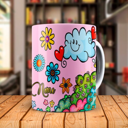 Caneca Mãe Te Amo com Nome Personalizado