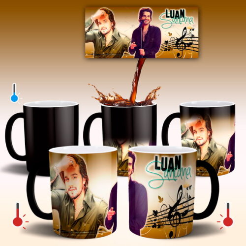 Caneca Mágica + Almofada Cantor Luan Santana com Nome