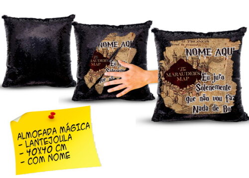 Caneca Mágica + Almofada Mágica Harry Potter com Nome