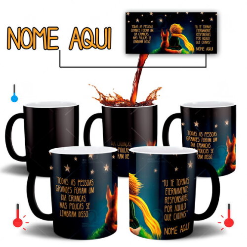 Caneca Mágica + Almofada O Pequeno Príncipe com Nome