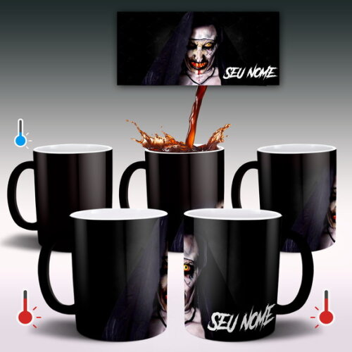 Caneca Mágica + Almofada Valak a Freira com Nome