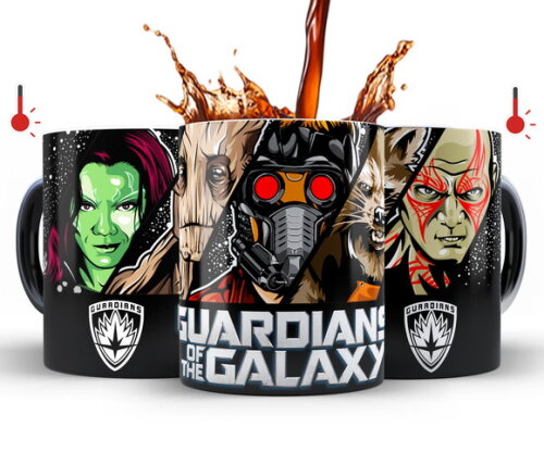 Caneca Mágica + Azulejo Personalizado Guardiões da Galáxia