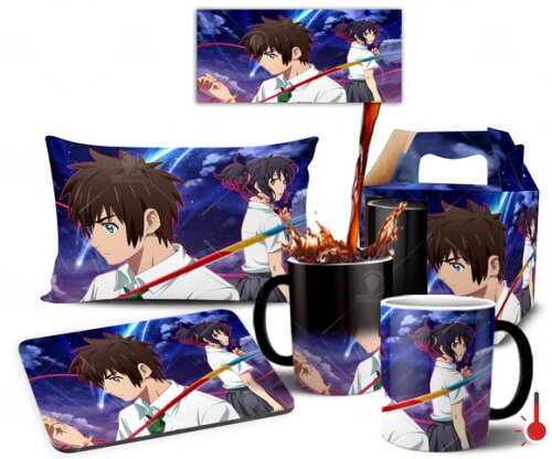 Caneca Mágica + Kit Anime Your Name Netflix - Mod 001