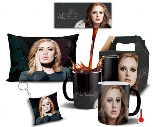 Caneca Mágica + Kit Cantora Adele - Mod 001