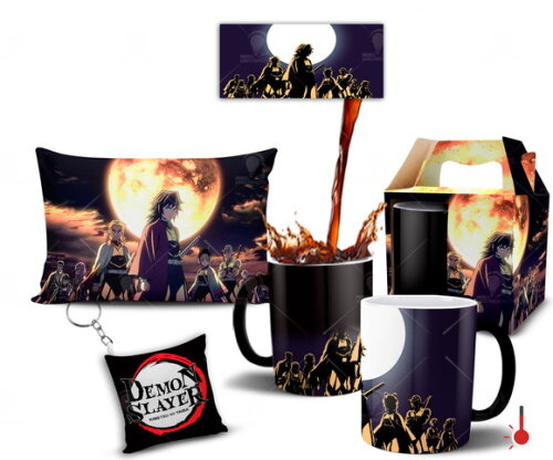 Caneca Mágica + Kit Demon Slayer Kimetsu No Yaiba Hashira