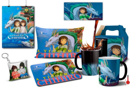 Caneca Mágica + Kit Desenho A Viagem de chihiro - Mod 003
