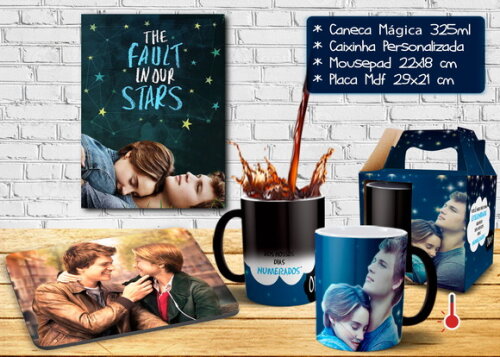 Caneca Mágica + Kit Filme a Culpa é das Estrelas