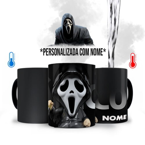 Caneca Mágica + Kit Filme Pânico Ghostface Scream