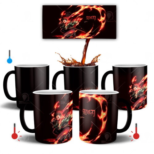 Caneca Mágica + Kit Geek Demon Slayer Kimetsu No Yaiba - 001